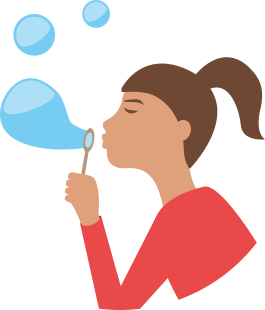 girl blowing bubbles